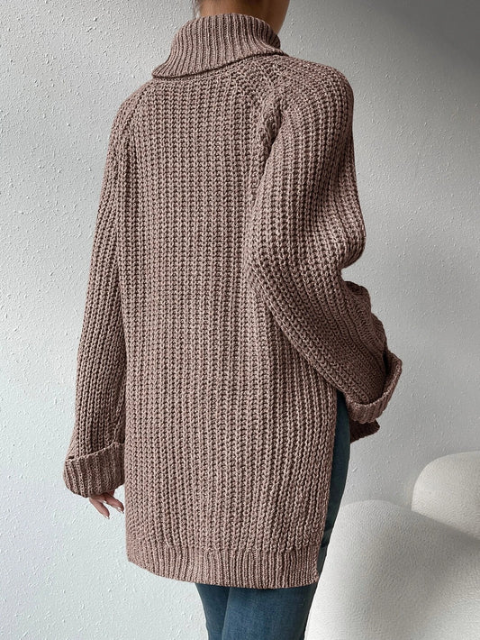 Pull Douillet à Col Roulé en Maille Épais – Look Confortable et Chic pour Femme